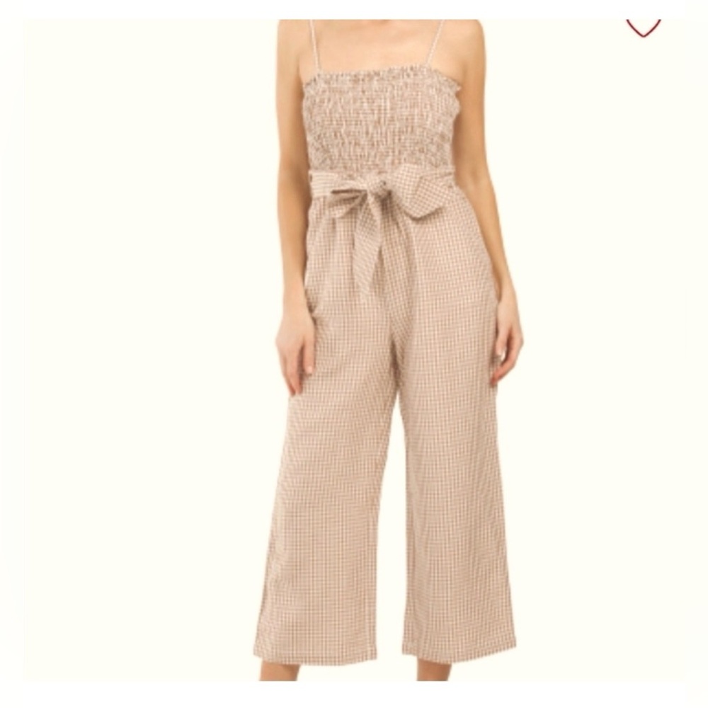House of Harlow 1960 Linen Gingham Jumpsuit Medium